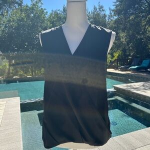 Gorgeous Black Silky Wrap Sleeveless Blouse